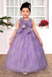 Lavender Lilac Glitter Party Gown | Party Wear Kids Dress for Girls