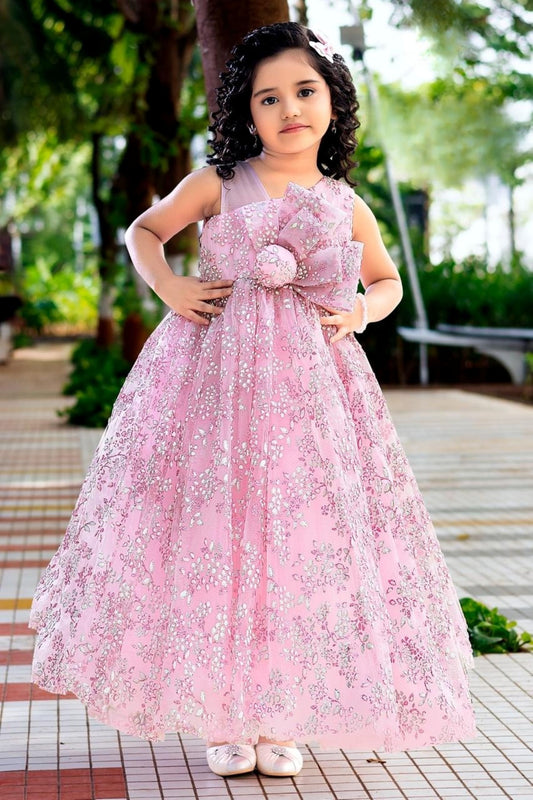 Blush Pink Glitter Party Gown