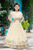 Ivory Cream Embroidered Lehenga Set | Kids Ethnic Wear for Girls