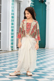 Cream Heritage Patchwork Dhoti Set | Kids Ethnic Outfit for Girls