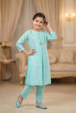 Aqua Green Mist Embroidered Salwar Suit | Kids Ethnic Outfit for Girls