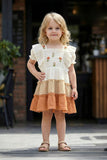 Ivory Tiered Embroidered Short Frock |  Party Wear Kids Dress for Girls