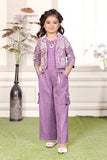 Royal Purple Embroidered Jacket Palazzo Set |  Party Wear Kids Outfit for Girls