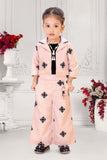 Peach Ikat Jacket Co-ord Set | Casual Wear Kids Outfit for Girls