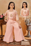 Peach Blossom Pleated Palazzo Set | Kids Ethnic Outfit for Girls