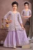 Lavender Grace Embroidered Palazzo Set | Kids Ethnic Outfit for Girls