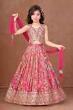 Rani Pink Floral Royal Lehenga Set | Kids Ethnic Wear for Girls