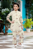 Cream Heritage Muse Co-ord Set | Casual Wear Kids Outfit for Girls