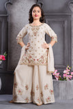 Noor Ivory Cream Festive Sharara Set | Kids Ethnic Outfit for Girls
