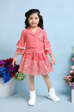 Tomato Red Bloom Party Skirt Top Set | Party Wear Kids Outfit for Girls