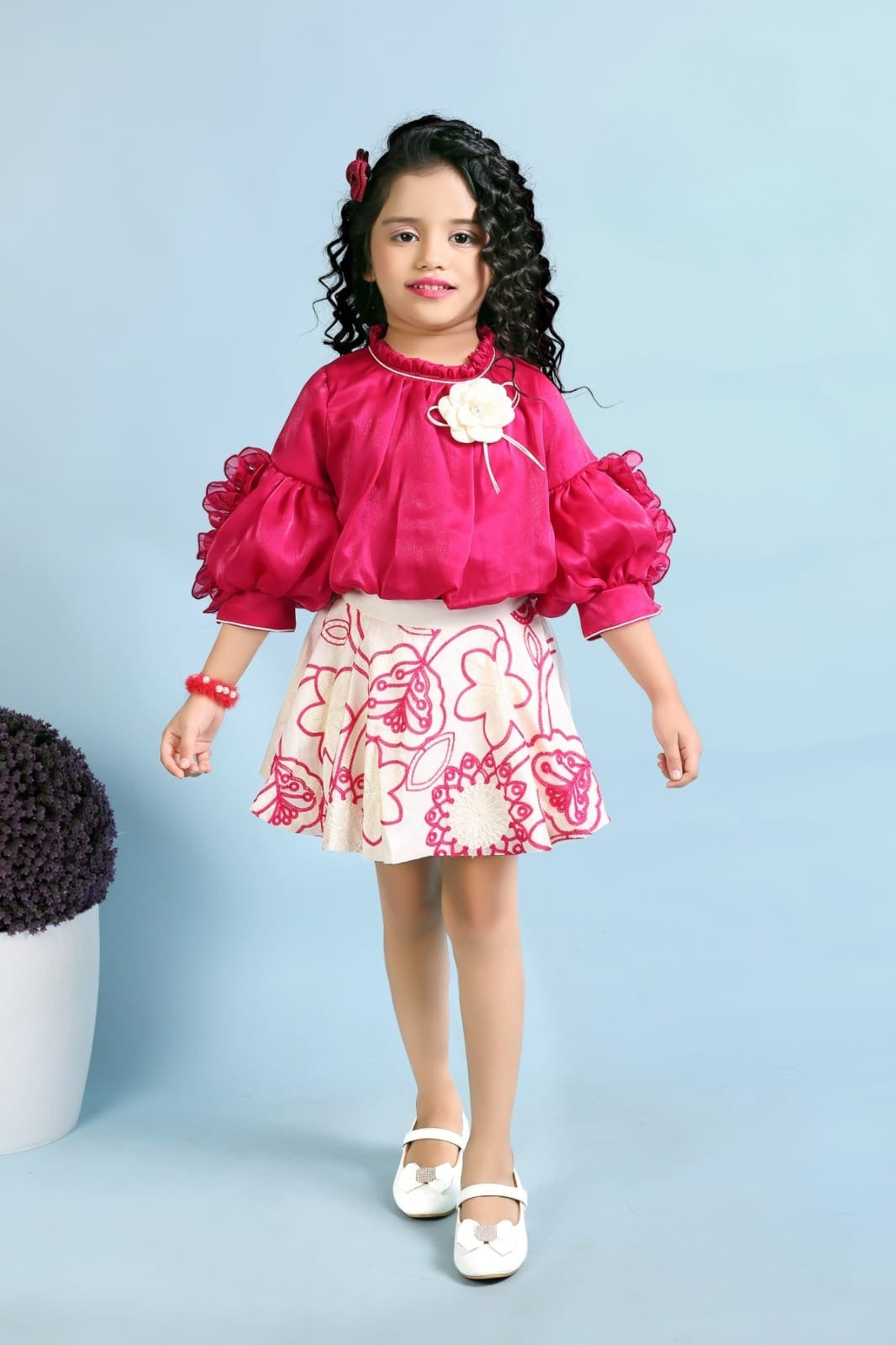 Rosy Rani Bloom Party Skirt Top Set | Party Wear Kids Outfit for Girls