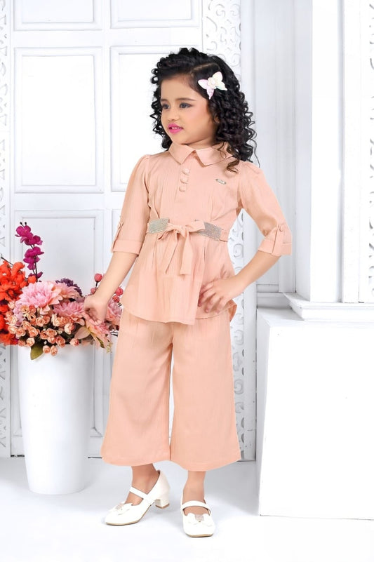 Peach Grace Palazzo Set | Party Wear Kids Outfit for Girls