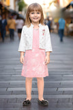 Blush Pink Blossom Party Short Frock | Party Wear Kids Dress for Girls