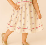 Off.White-Petal Whispers Flutter Short frock