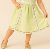 Pistachio Green-Spring Garden Pintuck Short Casual Frock