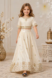 Ivory Cream Embroidered Lehenga Set | Ethnic Outfit for Girls