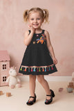 Black Tassel Embroidered One Piece Frock | Western Wear Dress for Girls