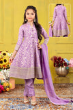 Girls Lavender Embroidered Kurta Pant Set with Dupatta | Ethnic Wear Suit for Kids