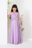 Lavender Shimmer Elegant Full-Length Long Gown | Party Wear Dress For Girls