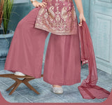 Gajari Embroidered Kurti Palazzo Set | Kids Ethnic Outfit for Girls