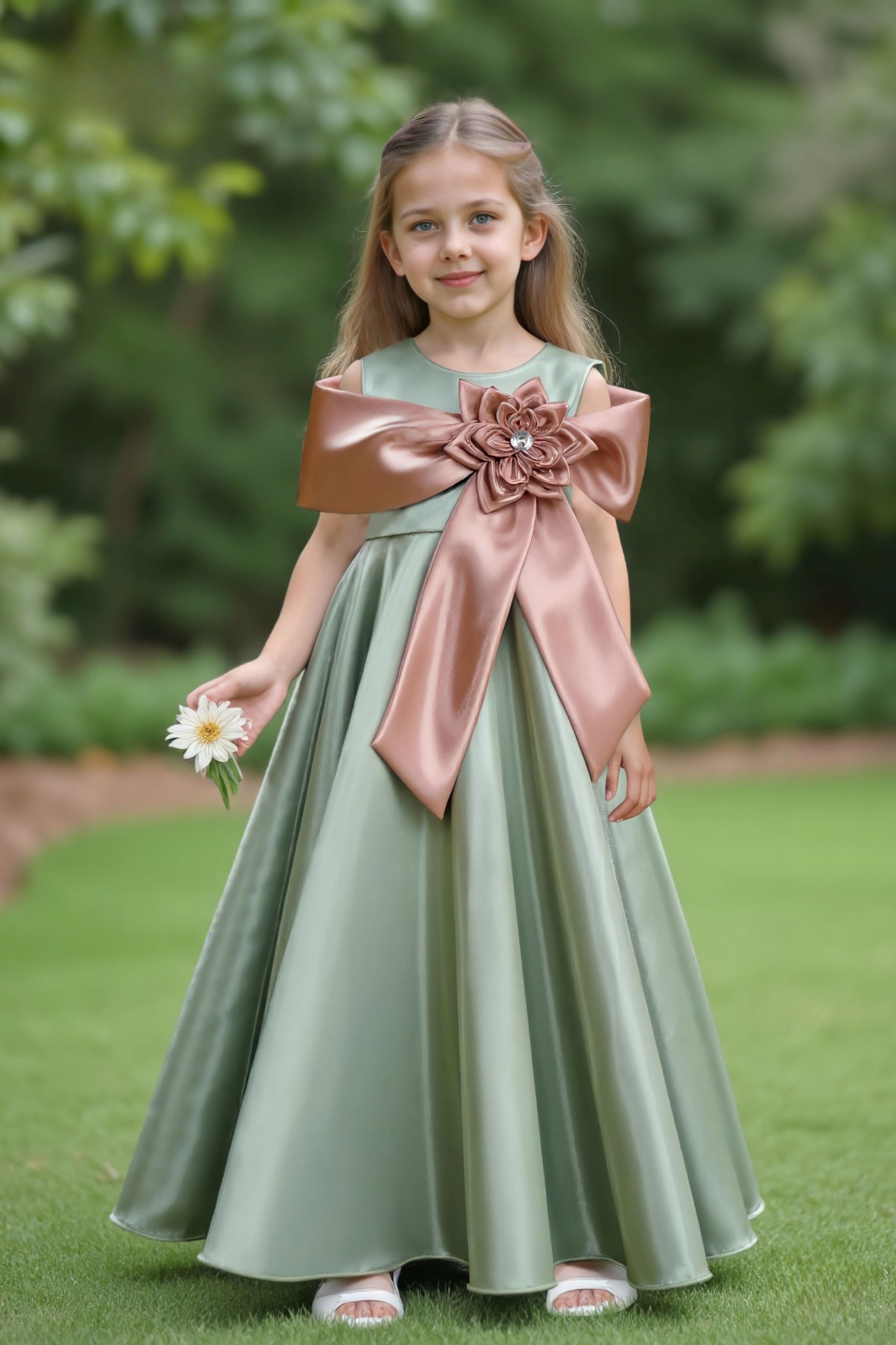 Olive Green - Luxe Blossom Long Gown