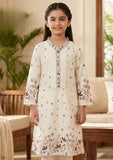Ivory Cream Floral Printed Kurta Set | Kids Ethnic Outfit for Girls