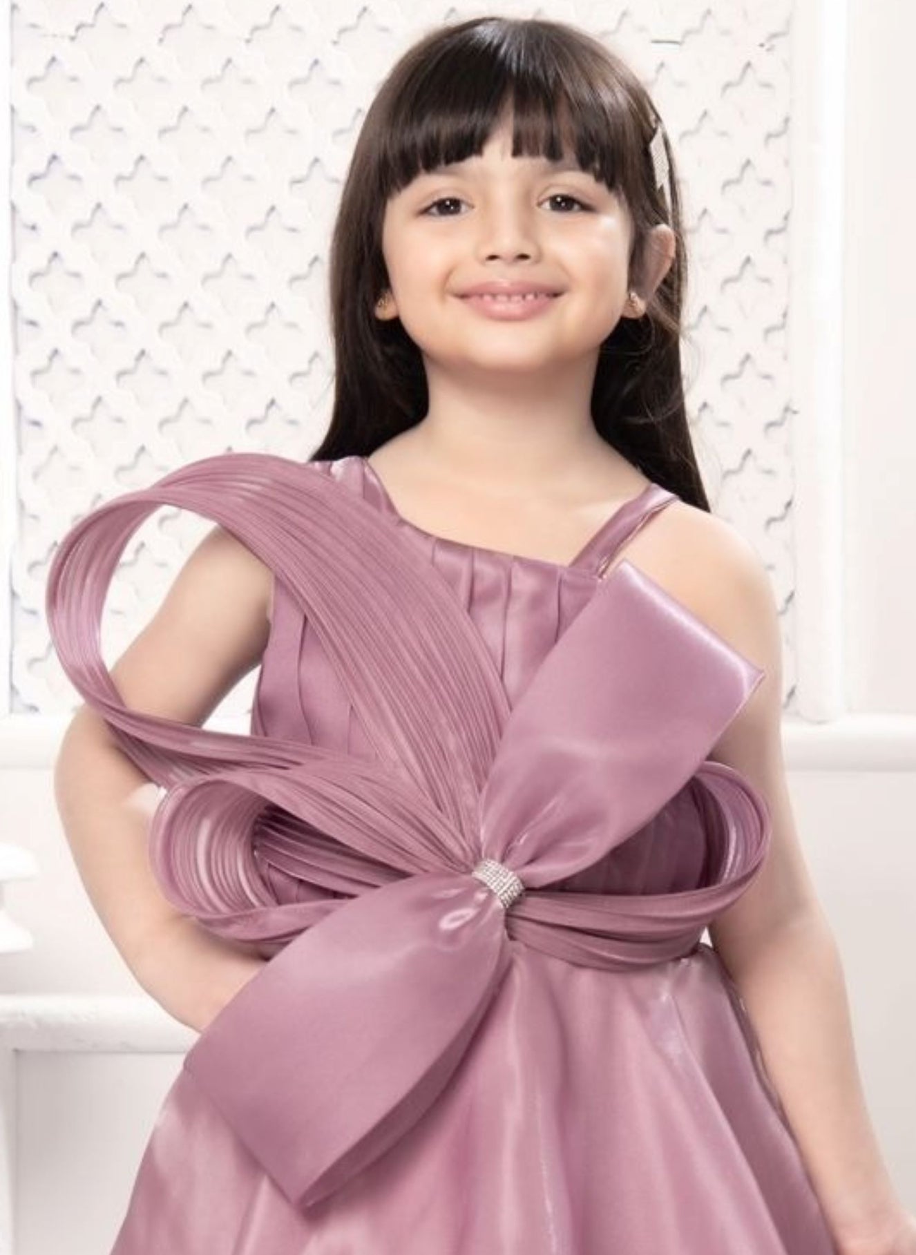 Pink -Royal Bloom Bow Long Gown