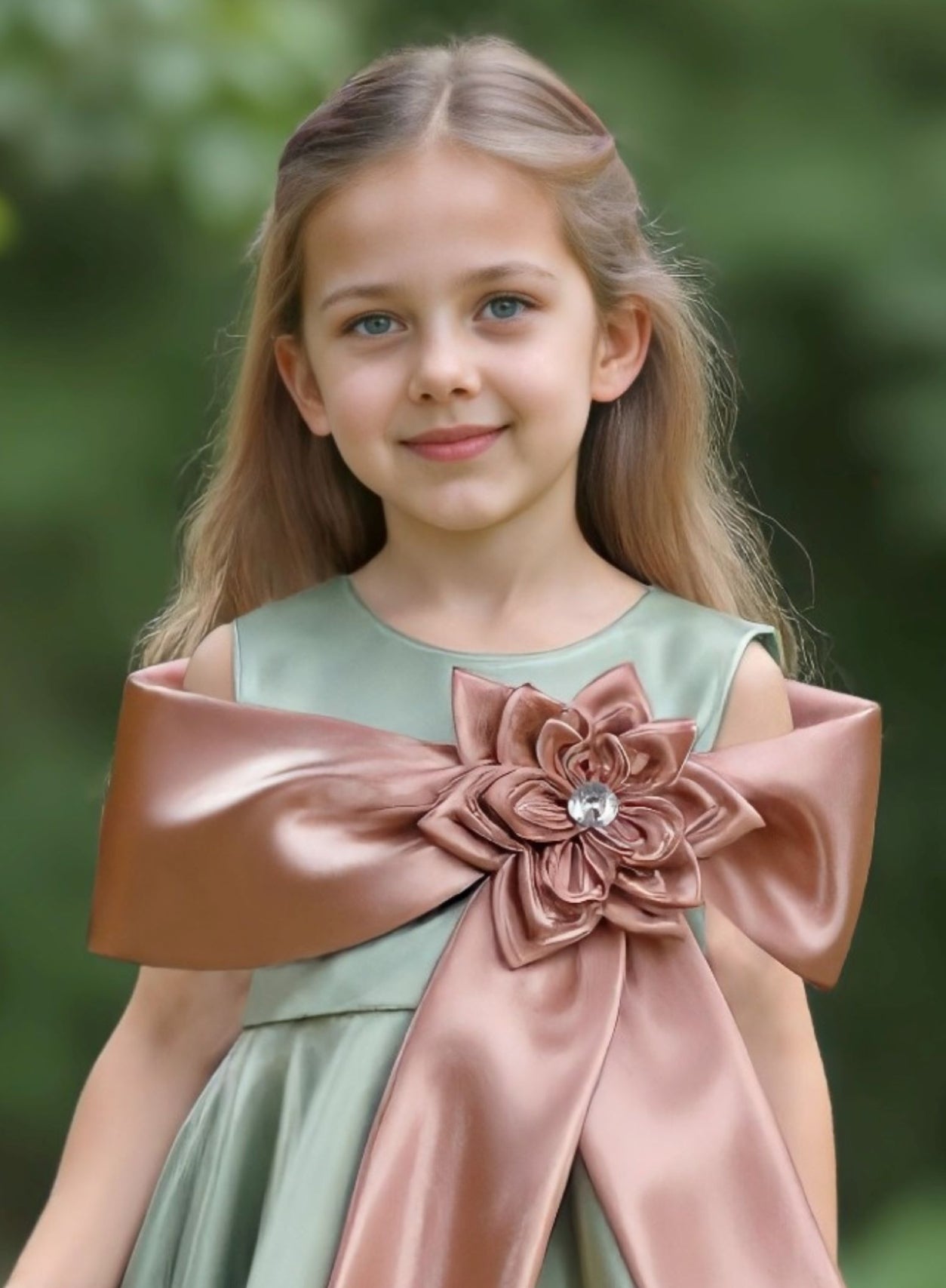 Olive Green - Luxe Blossom Long Gown