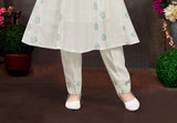 Ivory Green Aura Embroidered Salwar Suit | Kids Ethnic Outfit for Girls