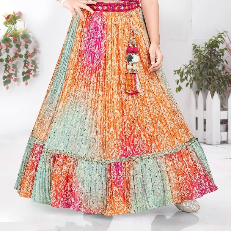 Maroon Rangoli Festive Lehenga Set | Kids Ethnic Wear for Girls