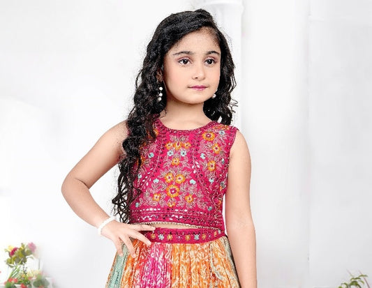 Maroon Rangoli Festive Lehenga Set | Kids Ethnic Wear for Girls