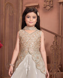 Ivory Gold Embroidered Outfit Sharara Set for Girls | Ethnic Wear For Girls