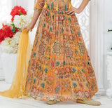 Mustard Yellow Mehfil Lehenga Set | Kids Ethnic Wear for Girls