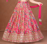 Rani Pink Floral Royal Lehenga Set | Kids Ethnic Wear for Girls