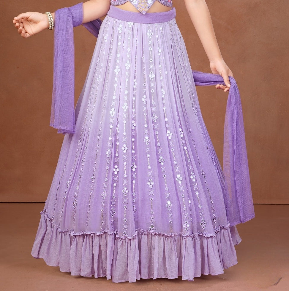 Lavender Luxe Princess Lehenga Set | Kids Ethnic Wear for Girls