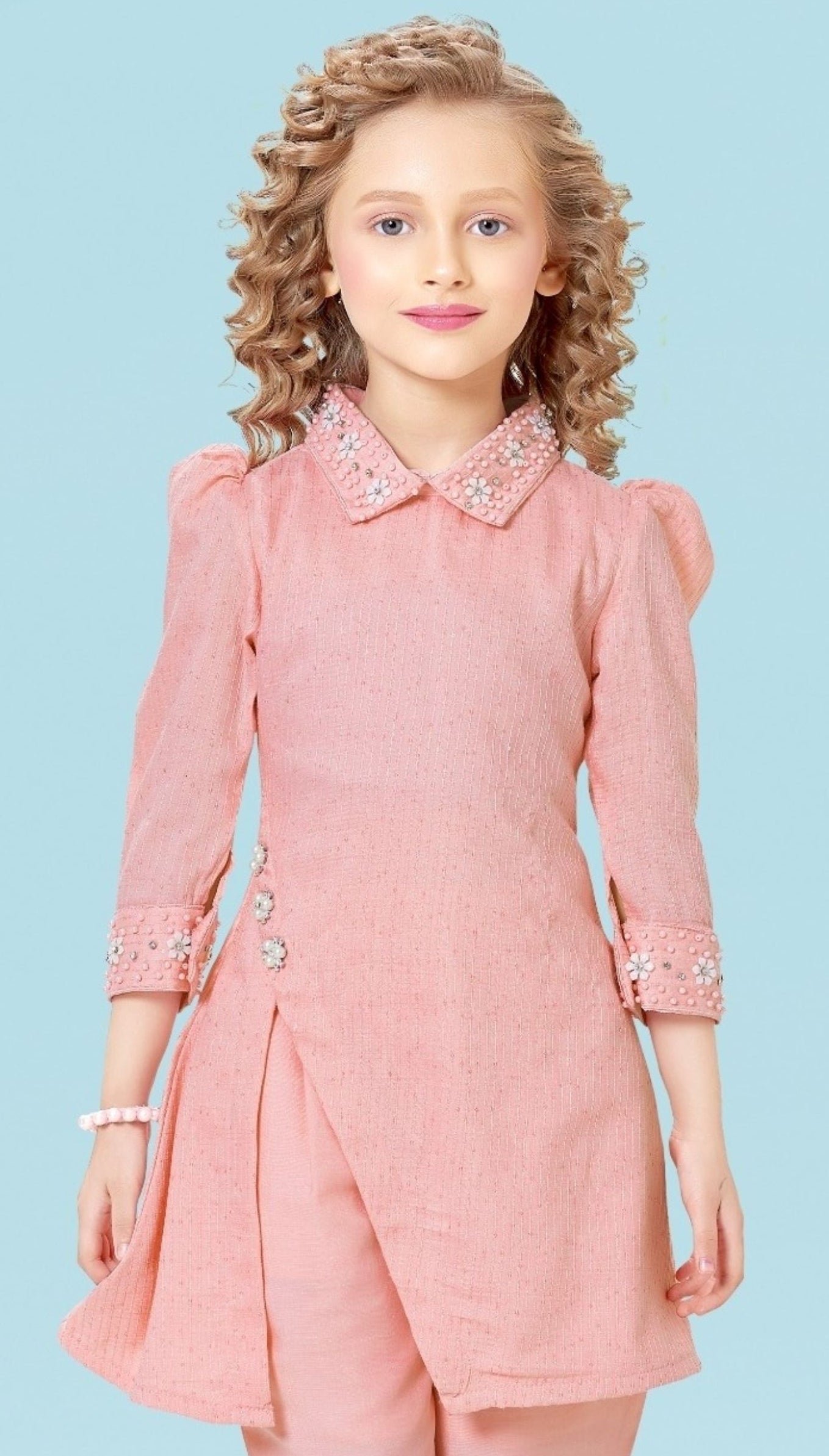 Peach-Asymmetric Indo-Western Set