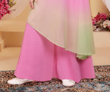 Girls Pink Ombre Designer Sharara Set with Embellished Top & Dupatta |Ethnic Wear for Kids