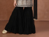 Midnight Black Royal Sharara Set | Kids Ethnic Outfit for Girls