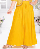 Mustard Yellow-Sunlit Glam Jacket Plazzo Indo Western Set