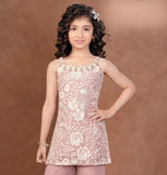 Blush Peach Blossom Sharara Set | Kids Ethnic Outfit for Girls