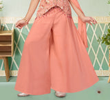 Coral Peach Blossom Luxe Sharara Set | Kids Ethnic Outfit for Girls