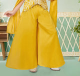 Sunshine Yellow Royale Embroidered Palazzo Set | Kids Ethnic Outfit for Girls