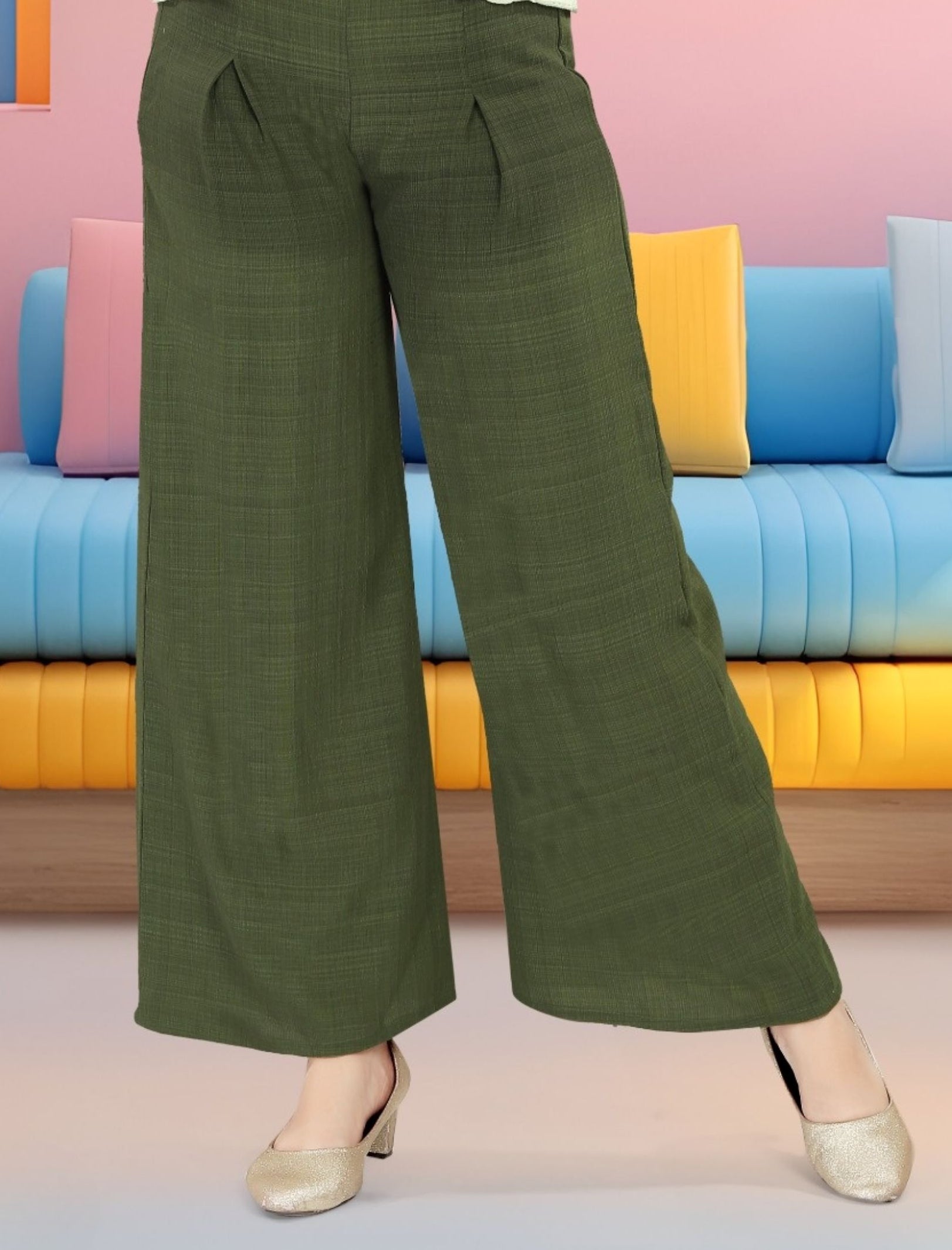 Green - Olive Bloom Layered Jumpset