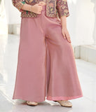 Vintage Rose Mauve Embroidered Jacket Palazzo Set | Kids Ethnic Outfit for Girls