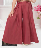 Wine & Antique Gold-Heritage Chic Palazzo Indo Western Set