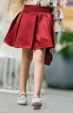 Maroon-Crimson Bloom Ruffle Skirt Top
