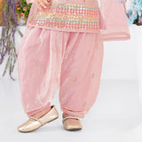 Blush Pink Royale Dhoti Set | Kids Ethnic Outfit for Girls