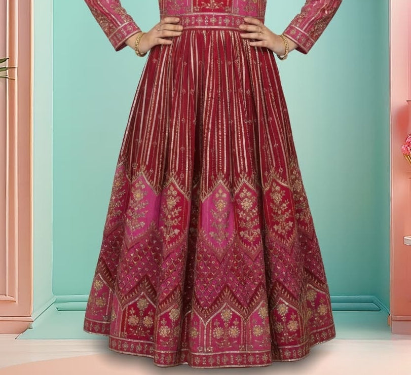 Rani Red Printed Ethnic Lehenga Set | Ethnic Dress for Girls