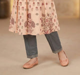 Peach Blossom Printed Salwar Suit | Kids Ethnic Outfit for Girls
