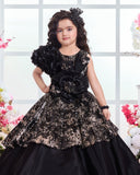 Girls Black Sequin Princess Ball Gown | Party Wear Dress for Kids